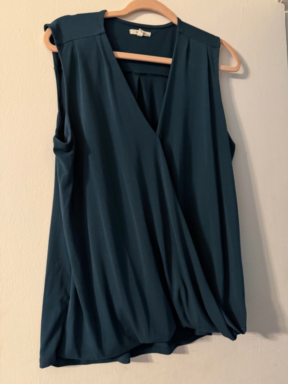 Maurice’s Sleeveless V-Neck Draped Women's Top in Deep Teal